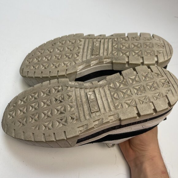 Puma Mayze Platform Womens Size 7 US White Black Athletic Leather Shoes Sneakers - Picture 7 of 14